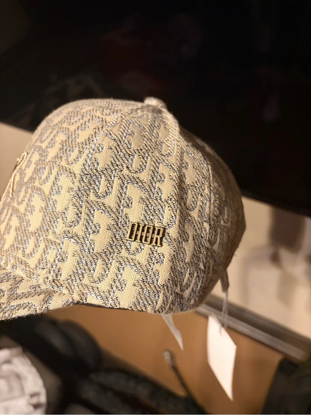 Authentic Dior Oblique Monogram Baseball Cap with Embroidered Logo